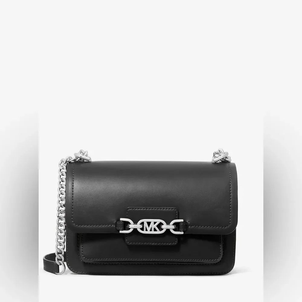 MICHAEL KORS Black Heather Large Leather Shoulder Bag EPC MSRP $298